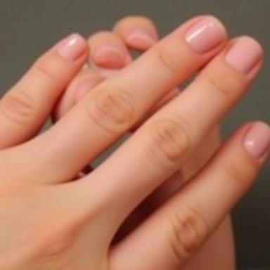 Example of natural-looking nail extensions