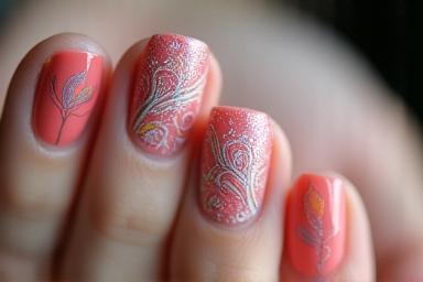 Close up of hand with intricate nail art