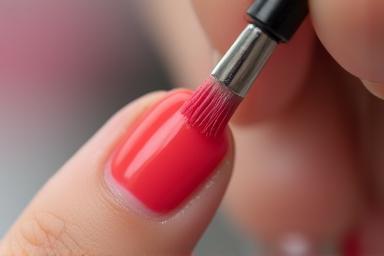 Fresh nail polish being applied